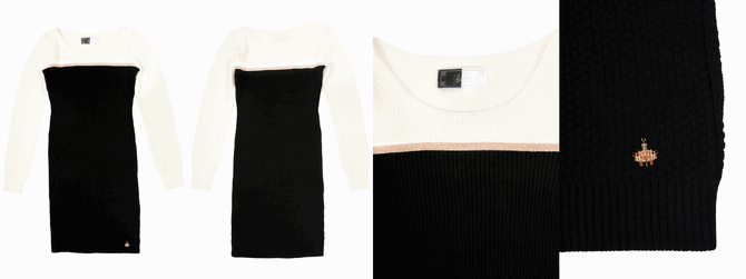 Rady 通販 バイカラーラメラインワッフルニットワンピース